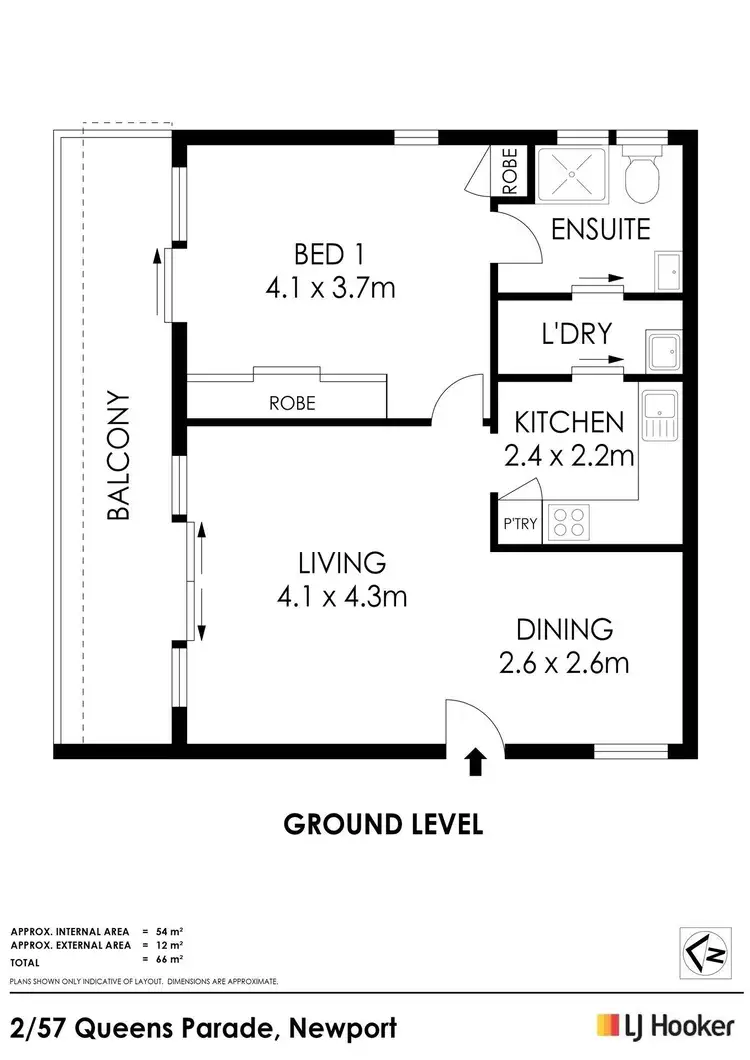Floorplan of Homely apartment listing, 2/57 Queens Parade, Newport NSW 2106
