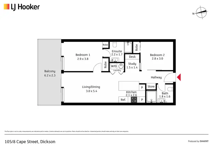 Floorplan of Homely apartment listing, 105/6-8 Cape Street, Dickson ACT 2602