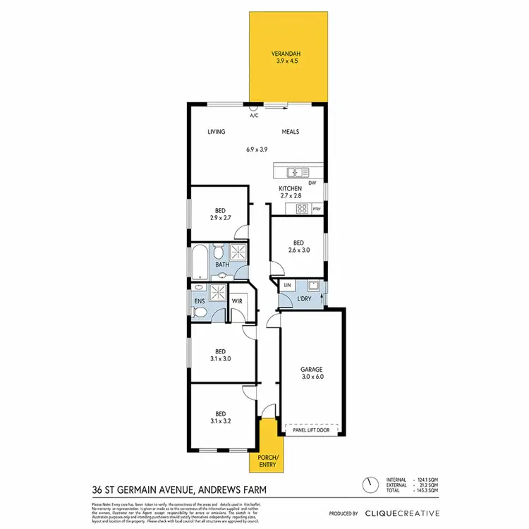 Floorplan of Homely house listing, 36 St Germain Avenue, Andrews Farm SA 5114
