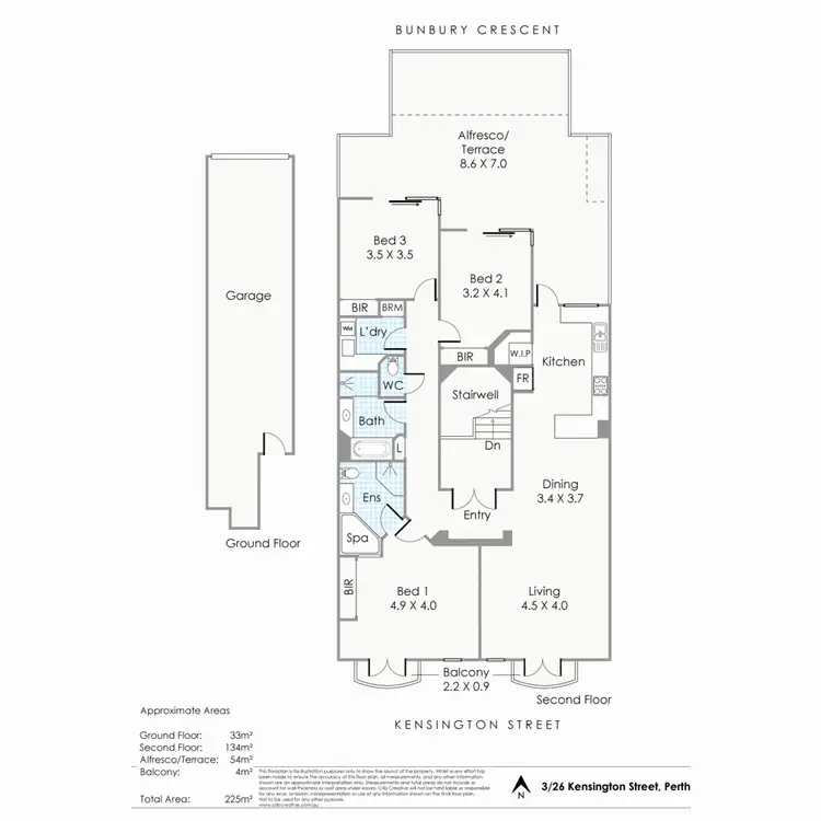 Floorplan of Homely apartment listing, 3/26 Kensington Street, East Perth WA 6004