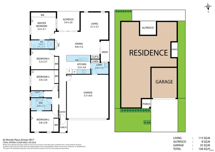 Floorplan of Homely house listing, 65 Mondo Place, Kirwan QLD 4817