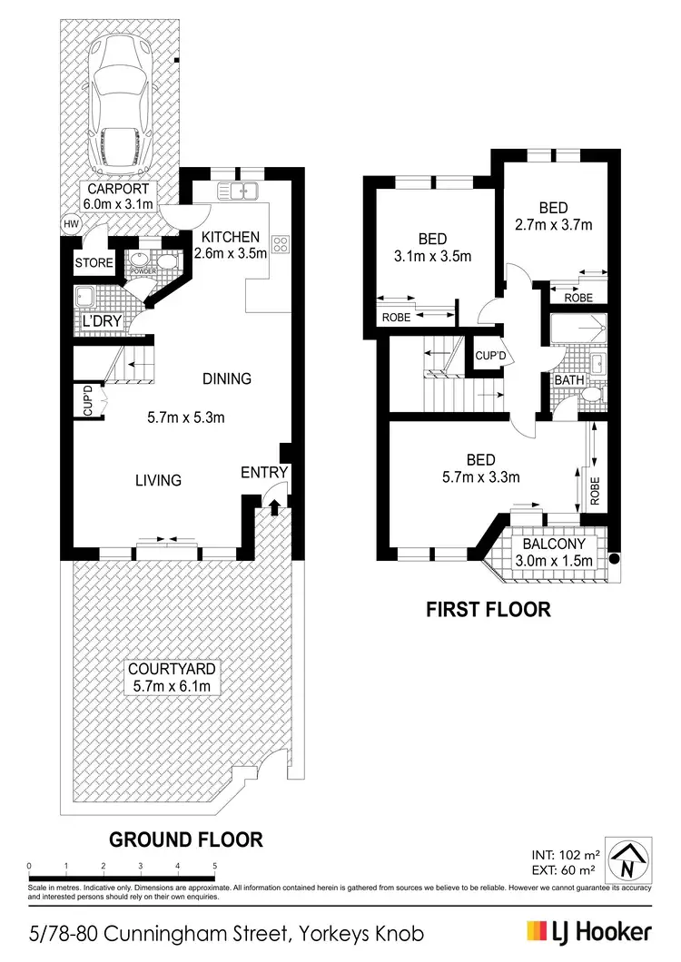Floorplan of Homely townhouse listing, 5/78-80 Cunningham Street, Yorkeys Knob QLD 4878