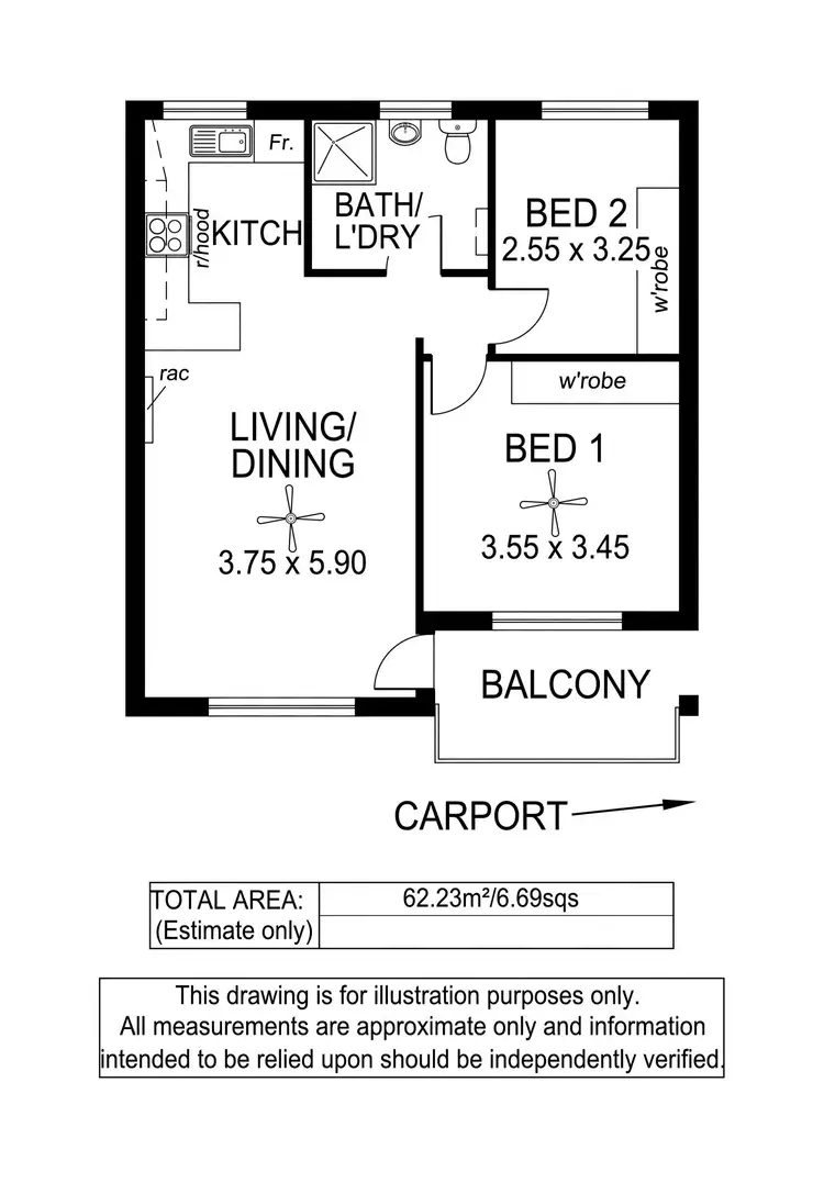 Floorplan of Homely unit listing, 4/584 Brighton Road, South Brighton SA 5048