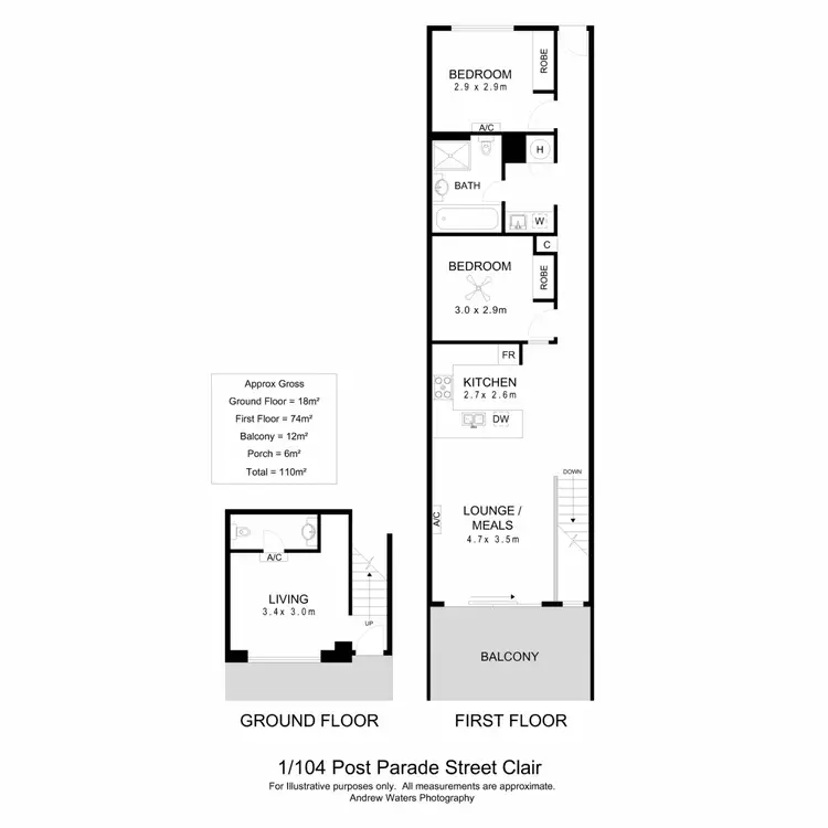 Floorplan of Homely apartment listing, 104/1 Post Parade, St Clair SA 5011