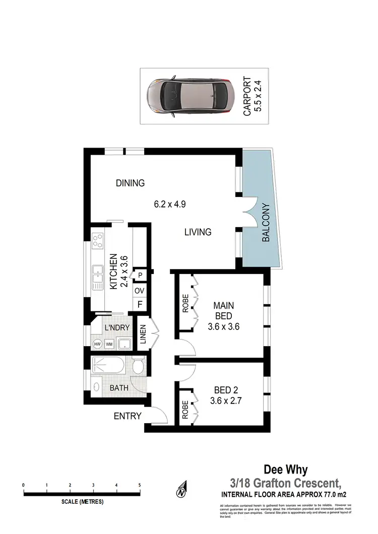 Floorplan of Homely unit listing, 3/18 Grafton Crescent, Dee Why NSW 2099