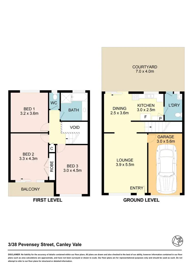Floorplan of Homely townhouse listing, 3/38 Pevensey St, Canley Vale NSW 2166