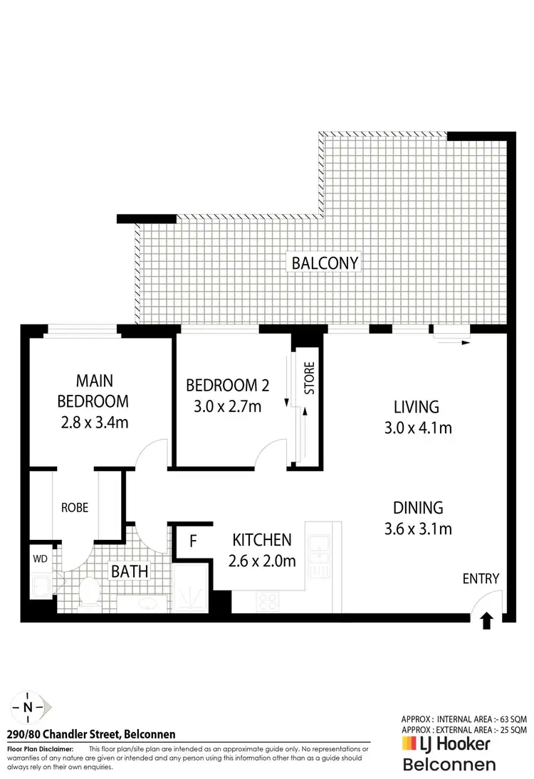 Floorplan of Homely apartment listing, 290/80 Chandler Street, Belconnen ACT 2617