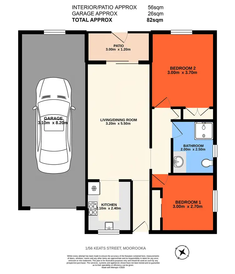 Floorplan of Homely unit listing, 1/56 Keats Street, Moorooka QLD 4105
