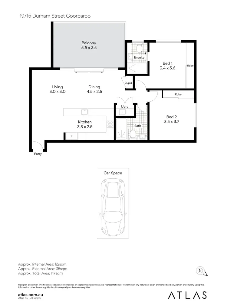 Floorplan of Homely unit listing, 19/15 Durham Street, Coorparoo QLD 4151