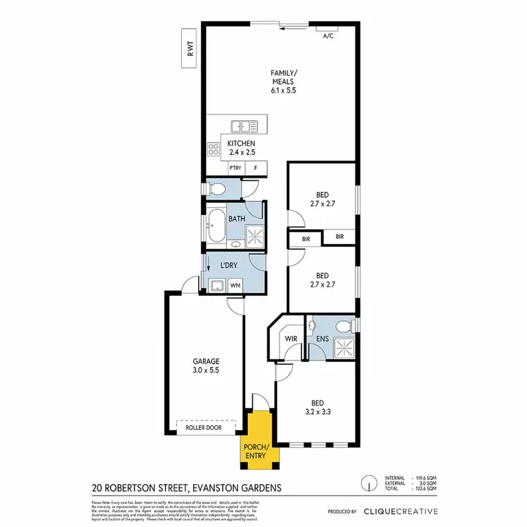 Floorplan of Homely house listing, 20 Robertson Street, Evanston Gardens SA 5116