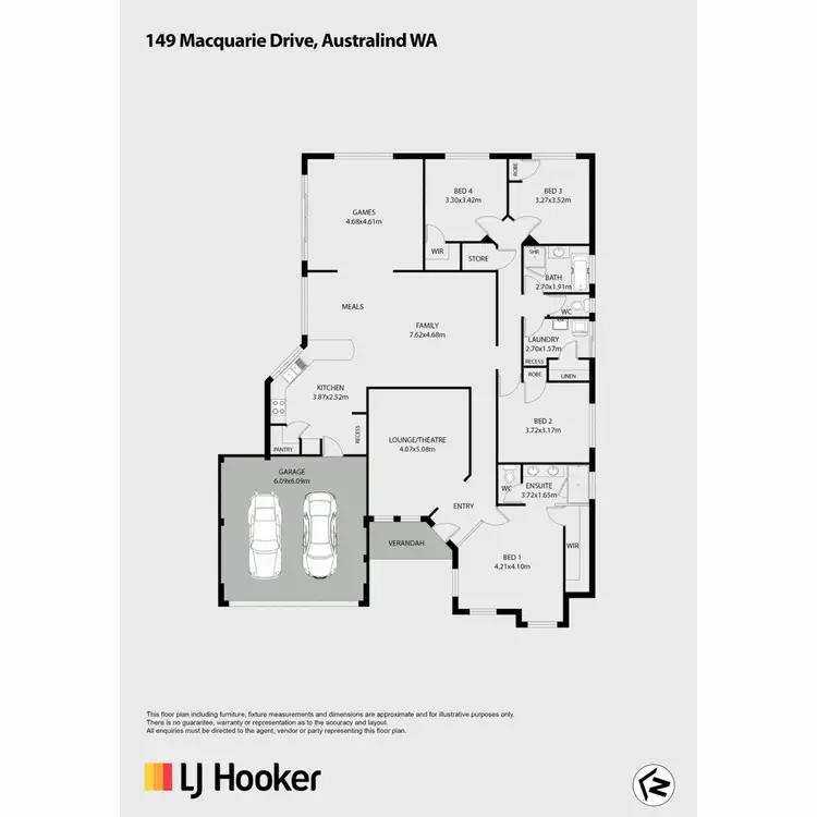 Floorplan of Homely house listing, 149 Macquarie Drive, Australind WA 6233
