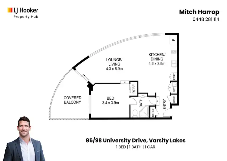 Floorplan of Homely apartment listing, 85/98 University Drive, Varsity Lakes QLD 4227