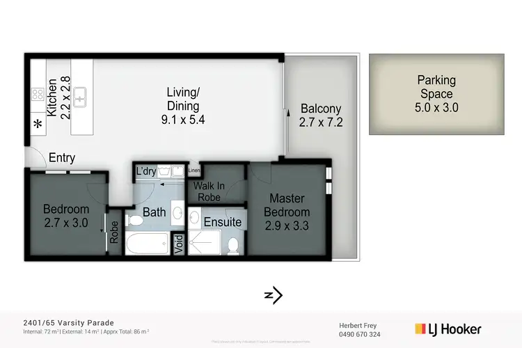 Floorplan of Homely apartment listing, 2401/65 Varsity Parade, Varsity Lakes QLD 4227