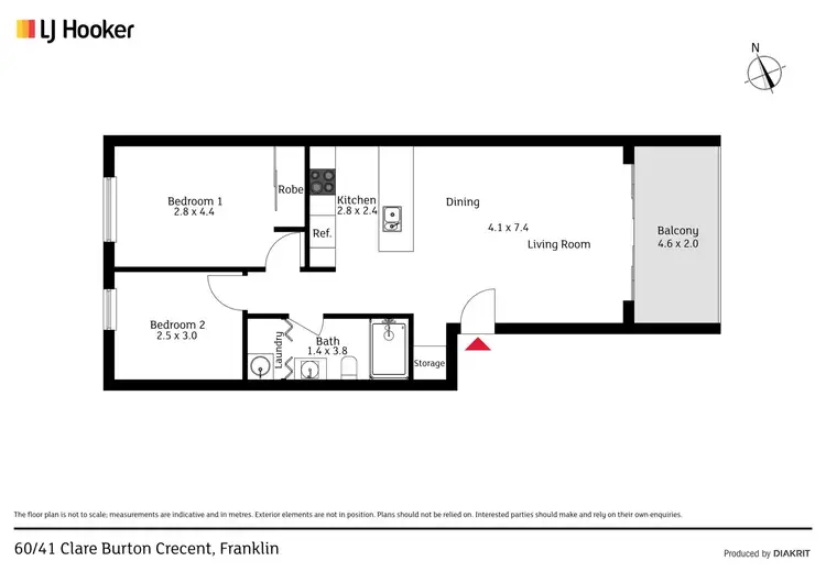 Floorplan of Homely apartment listing, 60/41 Clare Burton Crescent, Franklin ACT 2913