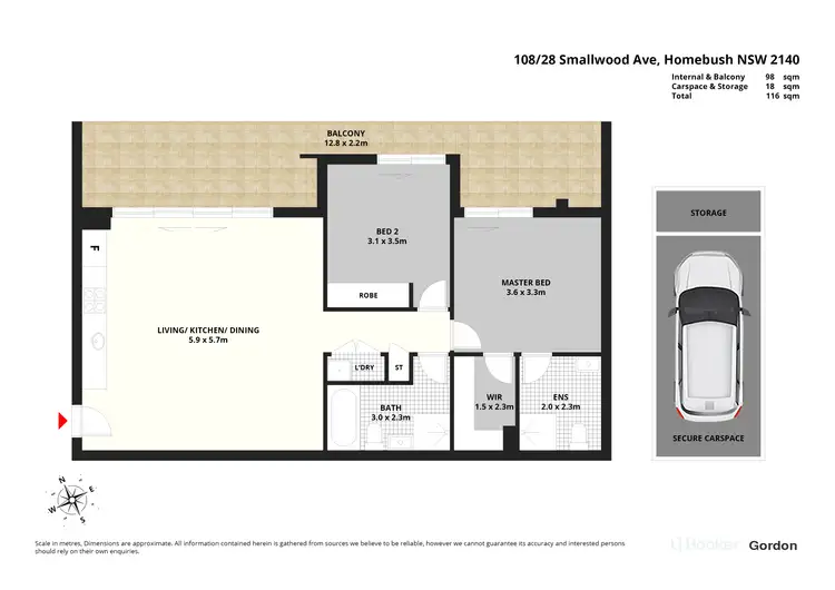 Floorplan of Homely apartment listing, 108/28-32 Smallwood Avenue, Homebush NSW 2140