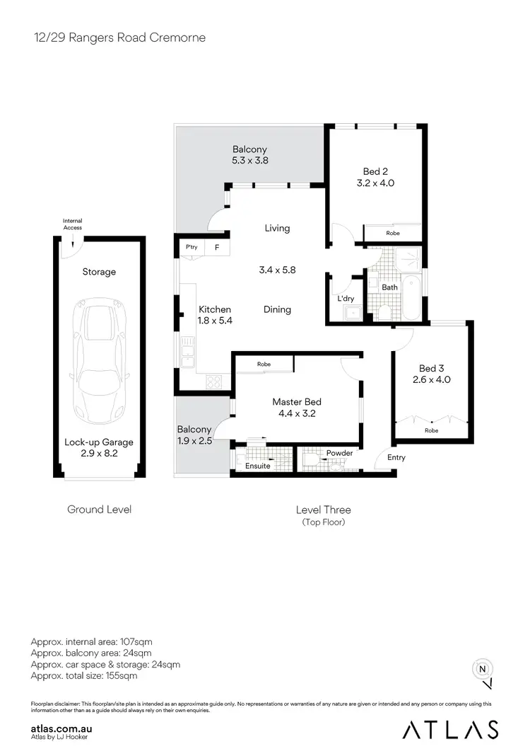 Floorplan of Homely unit listing, 12/29 Rangers Road, Cremorne NSW 2090