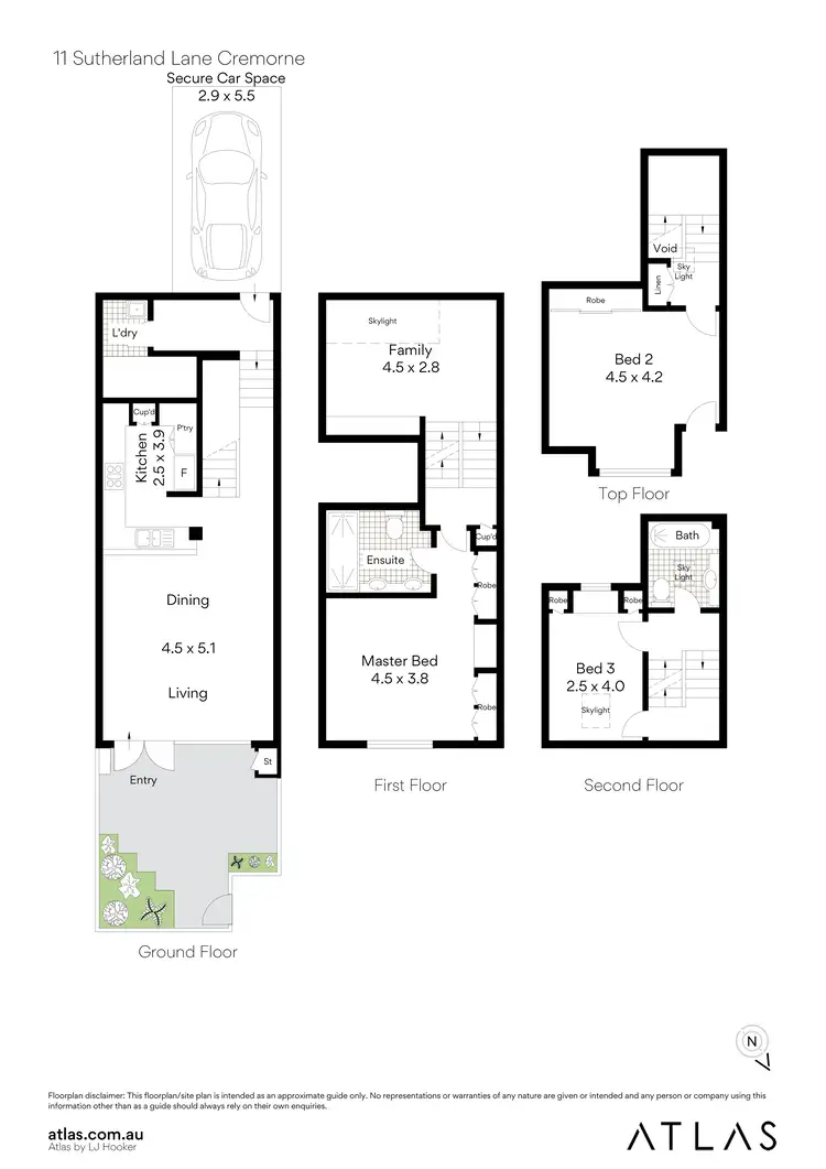 Floorplan of Homely townhouse listing, 11 Sutherland Lane, Cremorne NSW 2090