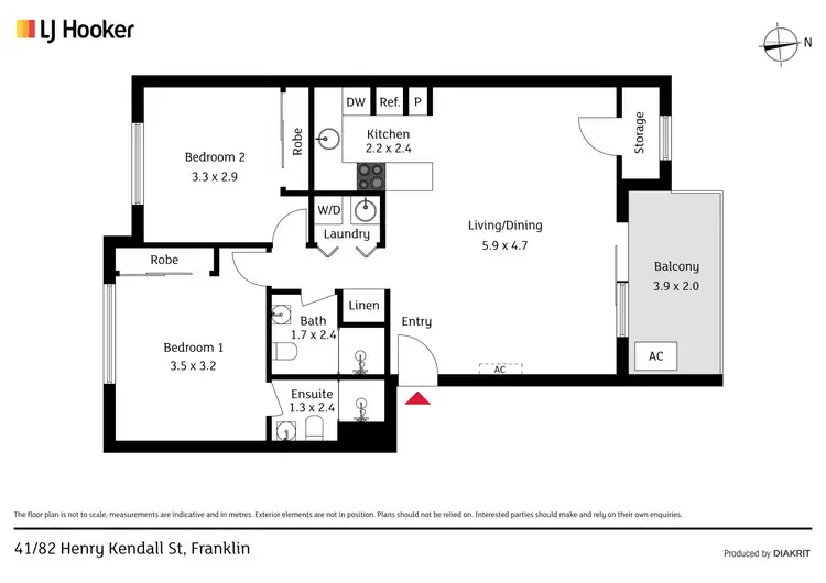 Floorplan of Homely unit listing, 41/82 Henry Kendall Street, Franklin ACT 2913