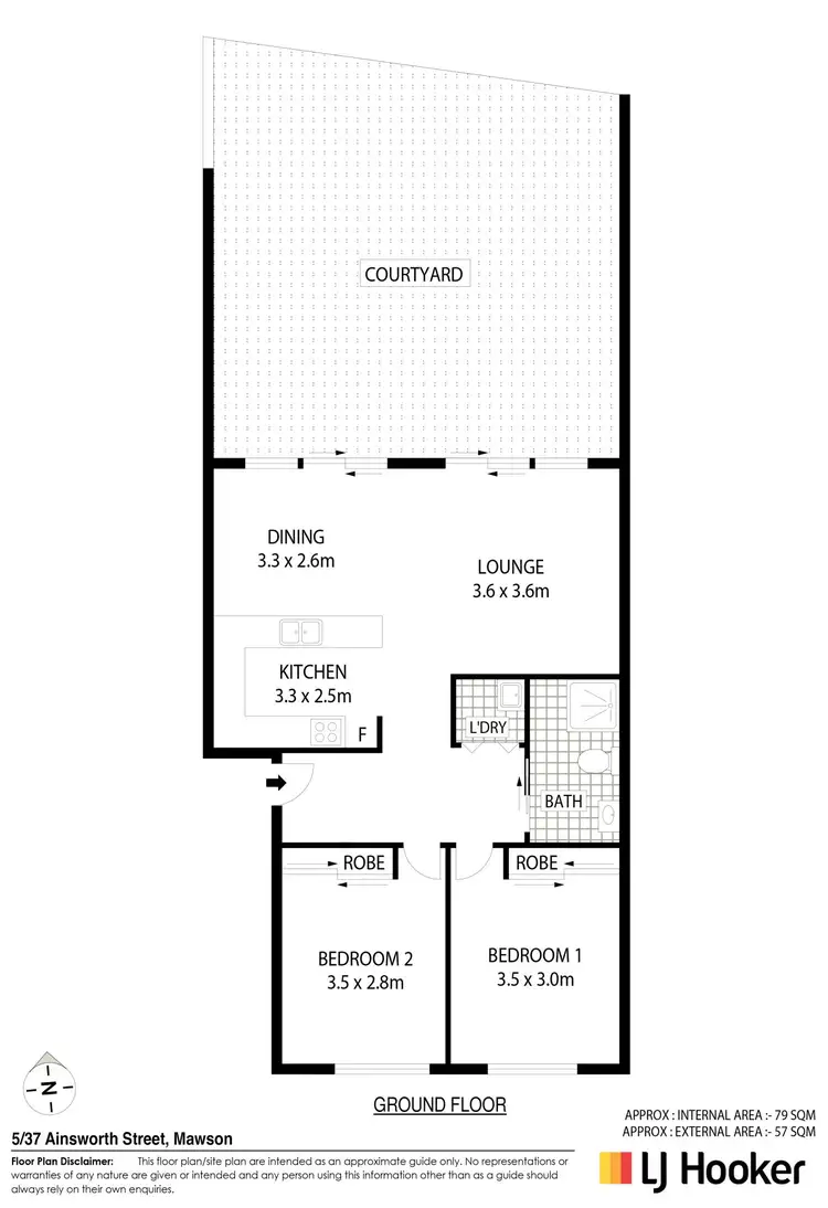 Floorplan of Homely unit listing, 5/37 Ainsworth Street, Mawson ACT 2607