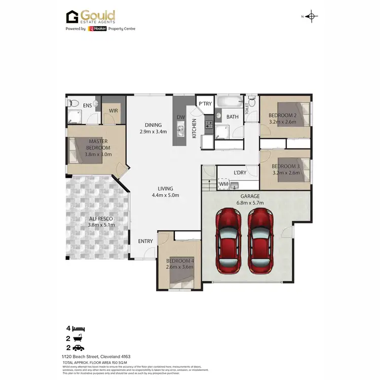 Floorplan of Homely villa listing, 1/120 Beach Street,, Cleveland QLD 4163