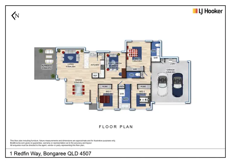 Floorplan of Homely house listing, 1 Redfin Way, Bongaree QLD 4507