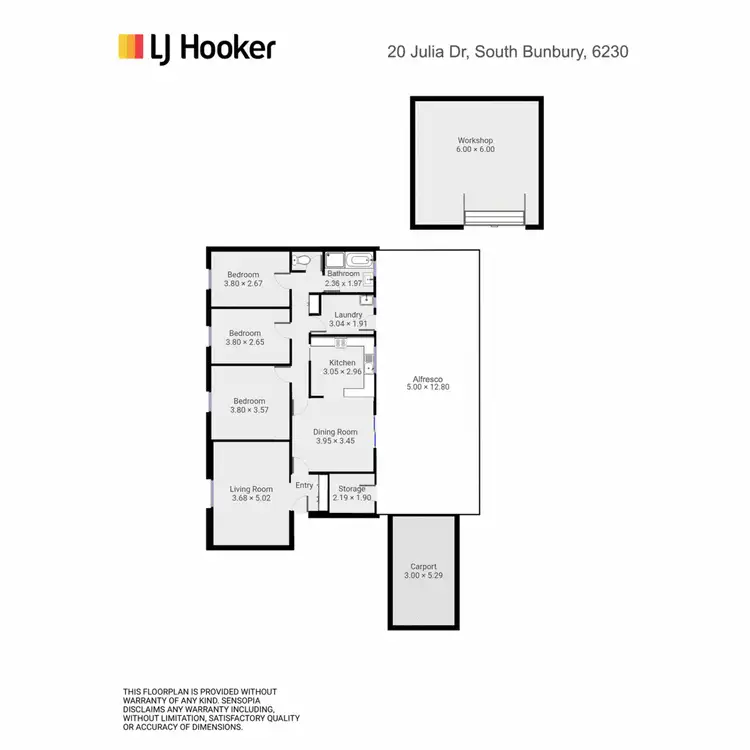 Floorplan of Homely house listing, 20 Julia Drive, South Bunbury WA 6230