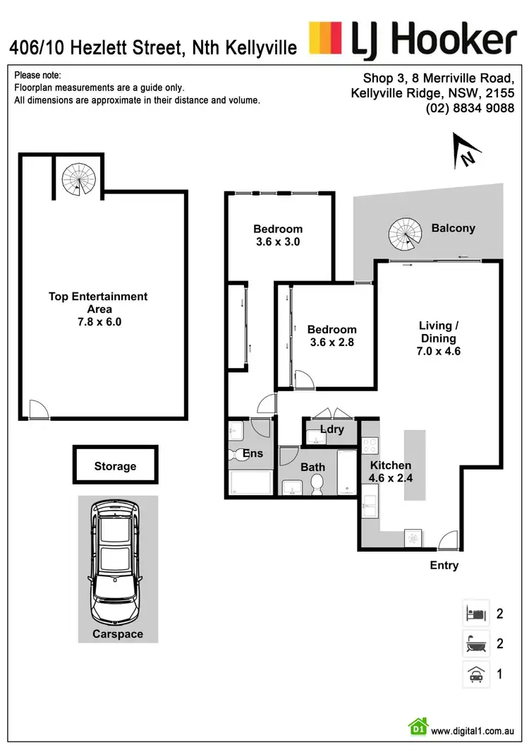 Floorplan of Homely unit listing, 406/10 Hezlett Road, North Kellyville NSW 2155