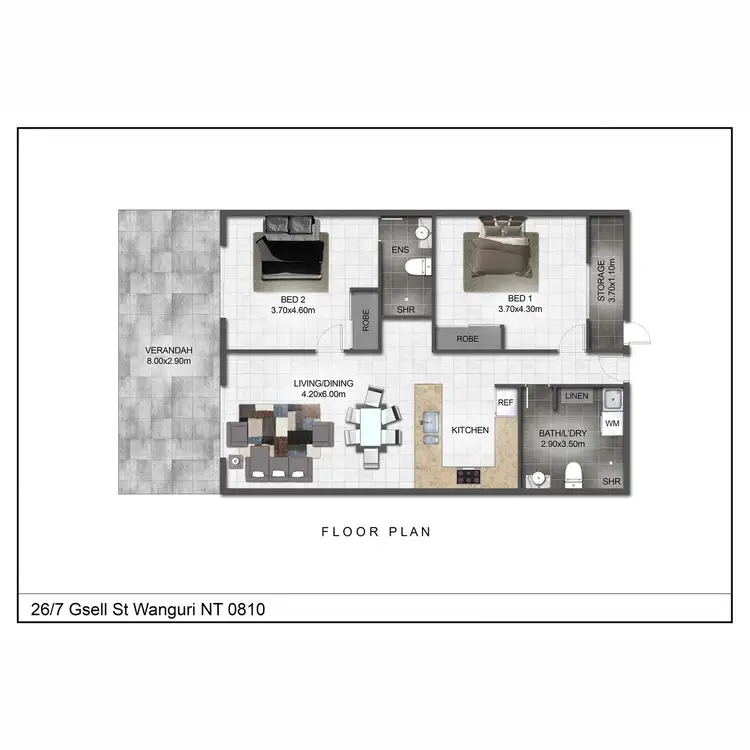 Floorplan of Homely apartment listing, 26/7 Gsell Street, Casuarina NT 810