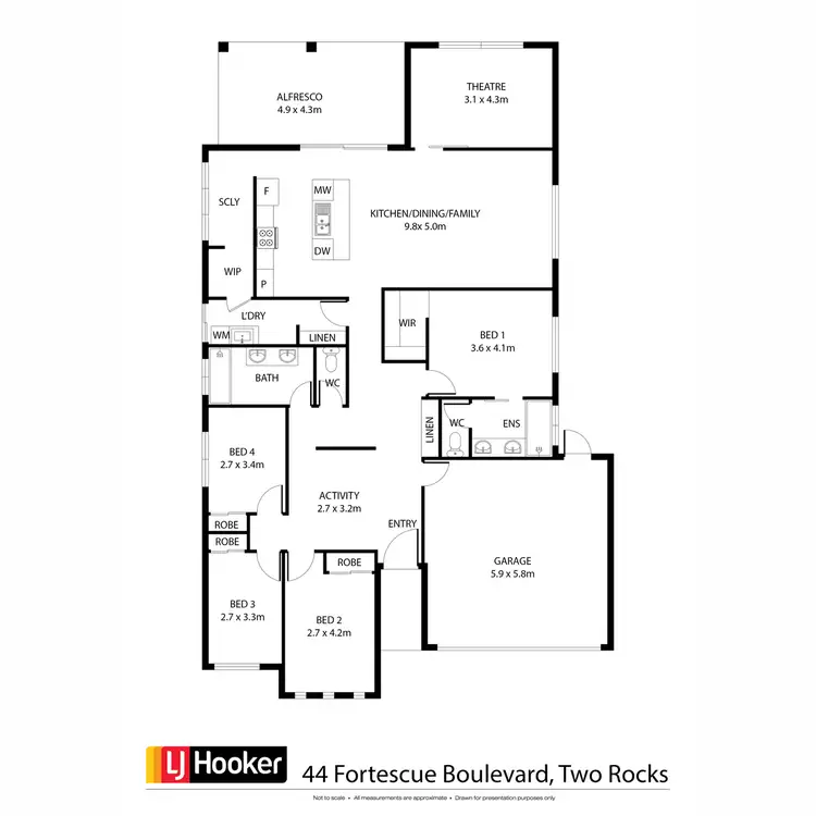 Floorplan of Homely house listing, 44 Fortescue Boulevard, Two Rocks WA 6037