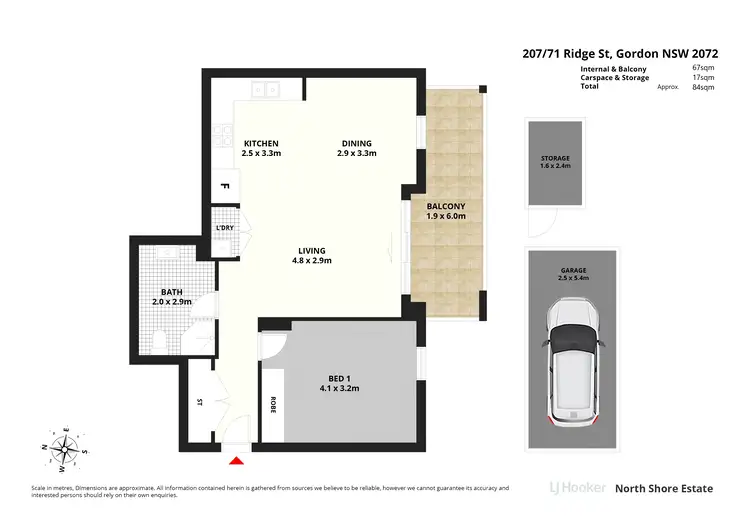 Floorplan of Homely apartment listing, 207/71 Ridge Street, Gordon NSW 2072