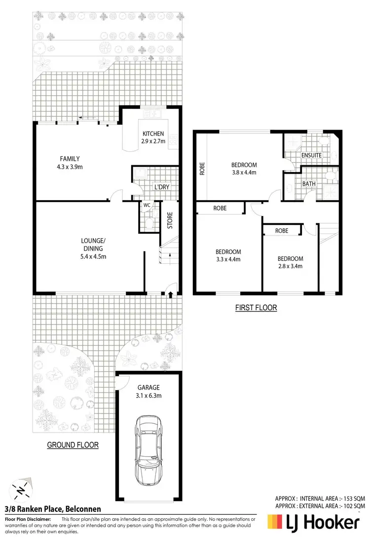 Floorplan of Homely townhouse listing, 3/8 Ranken Place, Belconnen ACT 2617