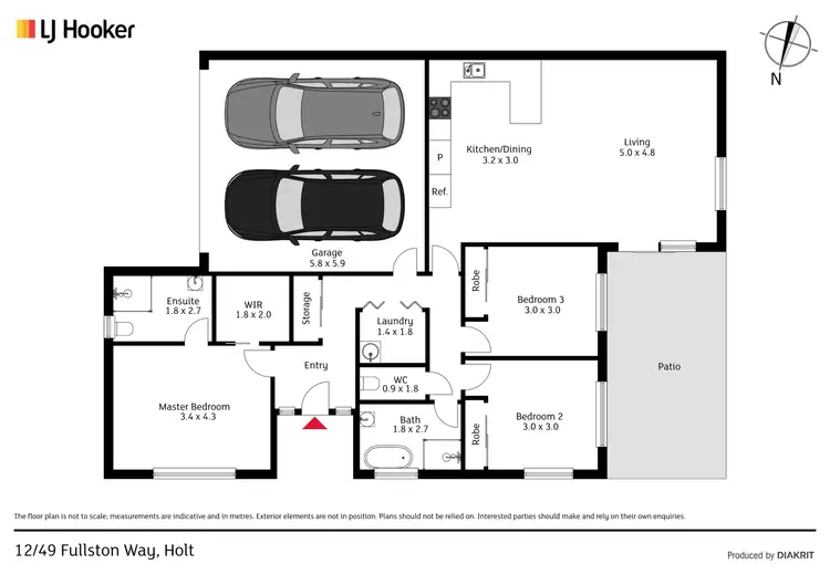 Floorplan of Homely townhouse listing, 12/49 Fullston Way, Holt ACT 2615