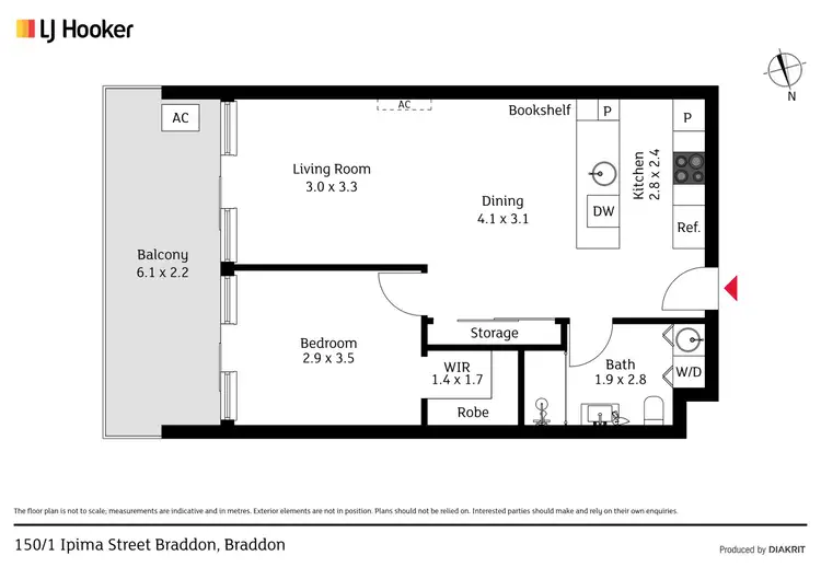 Floorplan of Homely apartment listing, 150/10 Ipima Street, Braddon ACT 2612