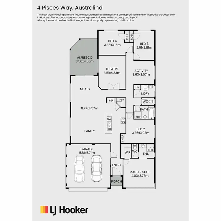 Floorplan of Homely house listing, 4 Pisces Way, Australind WA 6233