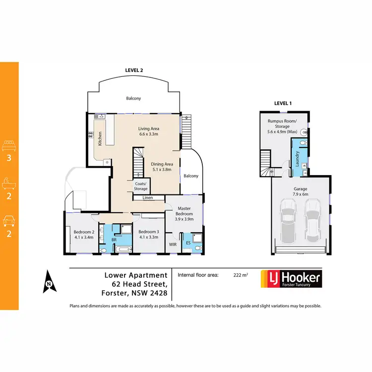 Floorplan of Homely block of units listing, 62 Head Street, Forster NSW 2428