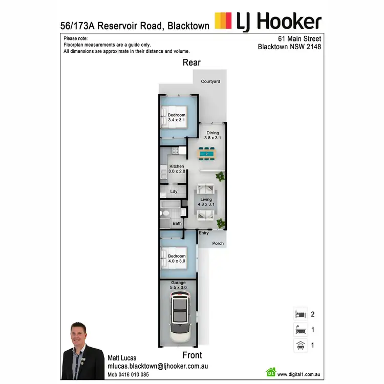 Floorplan of Homely villa listing, 56/173A Reservoir Road, Blacktown NSW 2148