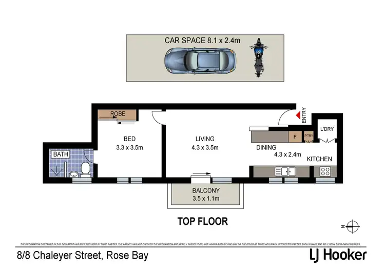 Floorplan of Homely apartment listing, 8/8 Chaleyer Street, Rose Bay NSW 2029