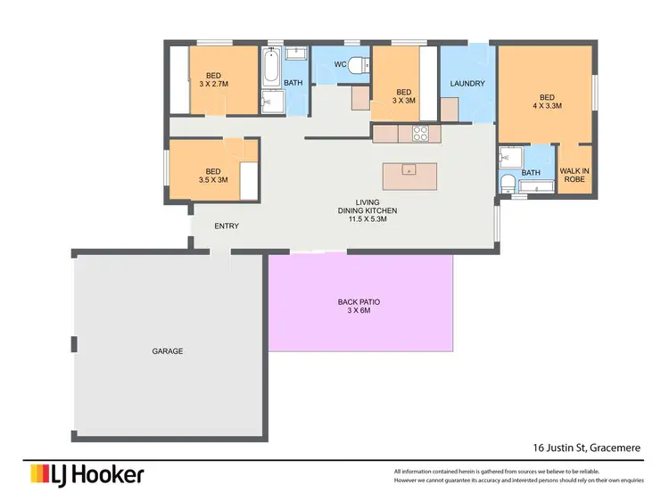 Floorplan of Homely house listing, 16 Justin Street, Gracemere QLD 4702