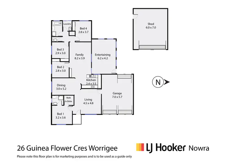 Floorplan of Homely house listing, 26 Guinea Flower Crescent, Worrigee NSW 2540