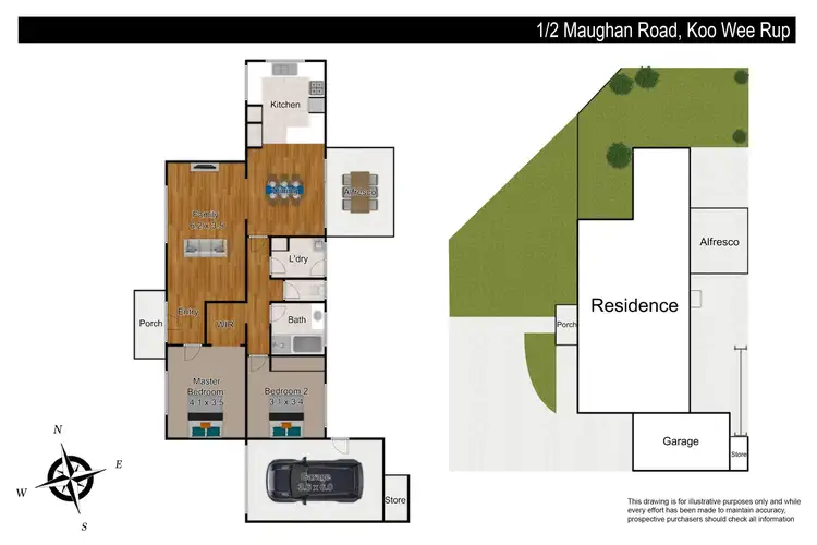 Floorplan of Homely unit listing, 1/2 Maughan Road, Koo Wee Rup VIC 3981