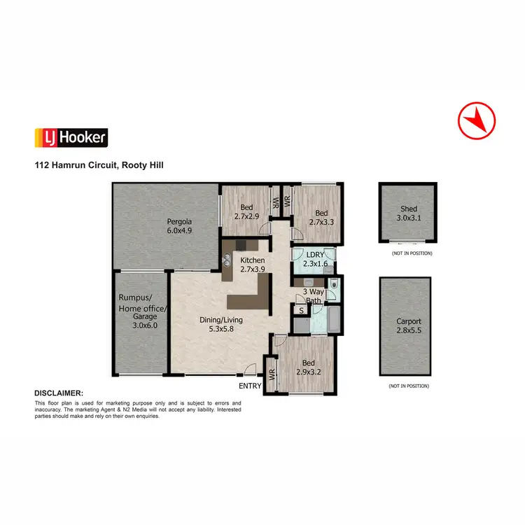 Floorplan of Homely semi-detached listing, 112 Hamrun Circuit, Rooty Hill NSW 2766