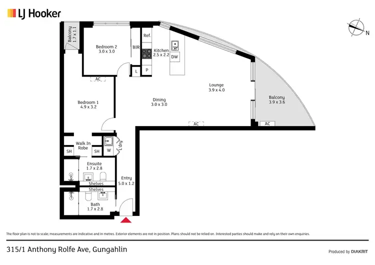Floorplan of Homely apartment listing, 315/1 Anthony Rolfe Avenue, Gungahlin ACT 2912