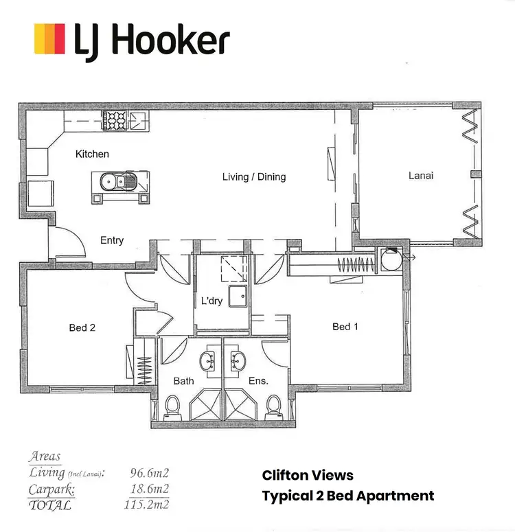 Floorplan of Homely unit listing, 2210/22-26 Clifton Road, Clifton Beach QLD 4879