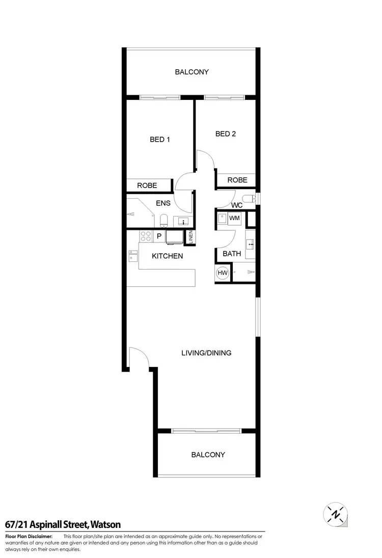Floorplan of Homely apartment listing, 67/21 Aspinall Street, Watson ACT 2602