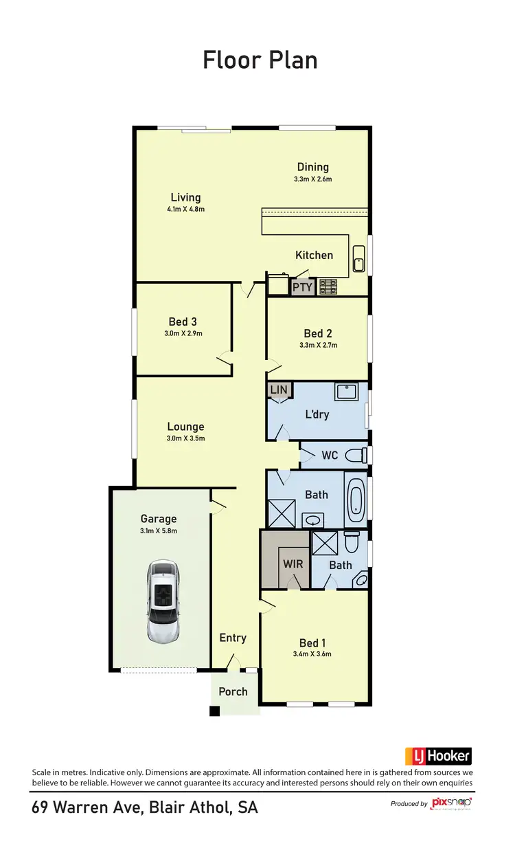 Floorplan of Homely house listing, 69 Warren Ave, Blair Athol SA 5084