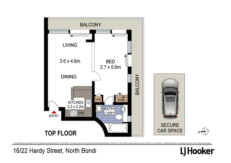 Floorplan of Homely apartment listing, 16/22 Hardy Street, North Bondi NSW 2026