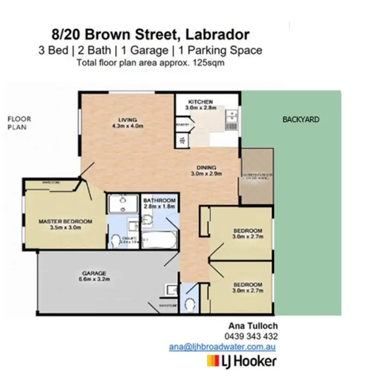 Floorplan of Homely townhouse listing, 8/20 Brown Street, Labrador QLD 4215