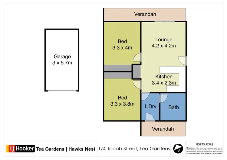 Floorplan of Homely unit listing, 1/4 Jacob Street, Tea Gardens NSW 2324