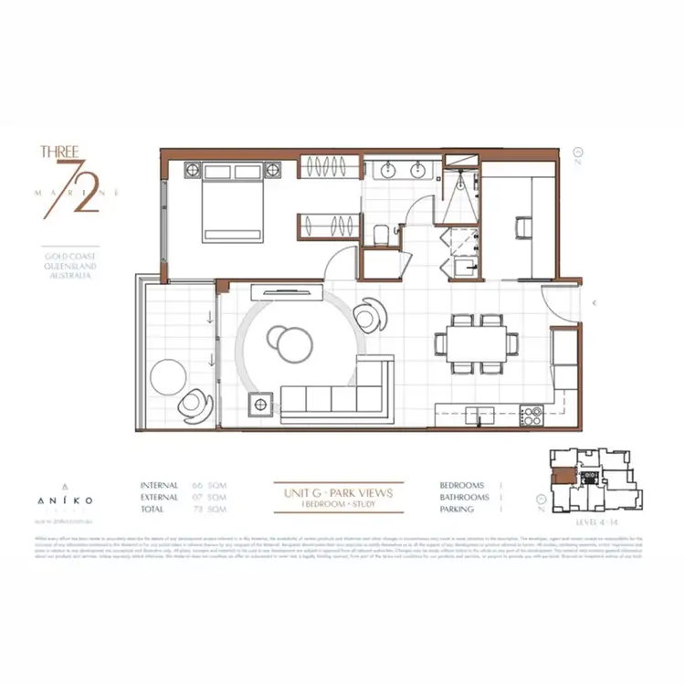 Floorplan of Homely apartment listing, 507/372 Marine Parade, Labrador QLD 4215
