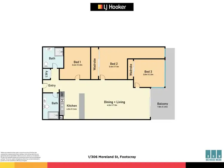 Floorplan of Homely apartment listing, Apartment 306/1 Moreland St, Footscray VIC 3011